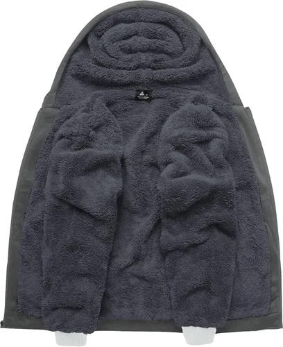 Miniatura 28 de SCODI Sudaderas con capucha para hombre, forro polar pesado, cremallera completa, forro de sherpa grueso, chaqueta con capucha