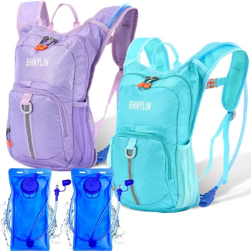 Miniatura 14 de Shinylin 2 piezas mochila de hidratación para niños con bolsa de agua de 1.5l mochila ligera para niños para senderismo mochila de agua para niños