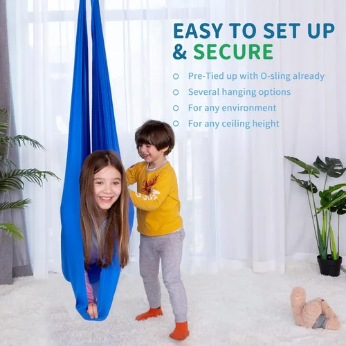 Miniatura 5 de OUTREE Columpio sensorial para niños con gancho giratorio de 360°, columpio de terapia interior ideal para autismo, TDAH, trastorno de procesamiento