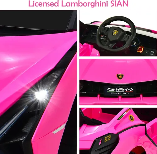 Miniatura 3 de OLAKIDS - Automóvil de paseo con licencia Lamborghini SIAN de 12 V para niños, vehículo eléctrico para niños pequeños con control remoto, juguete