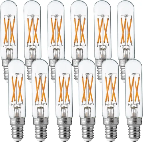 Miniatura 12 de FLSNT Bombillas LED para candelabros de luz diurna de 5000 K equivalentes a 60 W, bombillas LED regulables T6/T25 E12 para candelabro, 90+ alto CRI