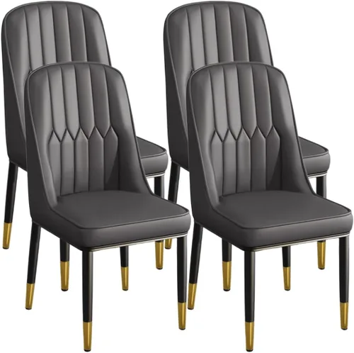 Miniatura 16 de YVYKFZD Juego de 2/4 sillas de comedor, sillas de cocina con respaldo y patas de metal, silla de comedor de piel sintética, silla auxiliar cómoda