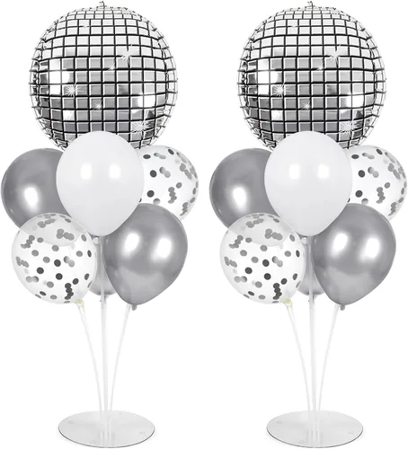 Miniatura 25 de Kit de soporte para globos de fiesta de fútbol 2 juegos con 2 globos de rugby de aluminio tipo bola, centro de mesa temático de fútbol para mesas