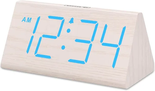 Miniatura 9 de DreamSky Wooden Digital Alarm Clocks for Bedrooms - Electric Desk Clock with Large Numbers, USB Port, Loud Alarm for Heavy Sleepers, Adjustable