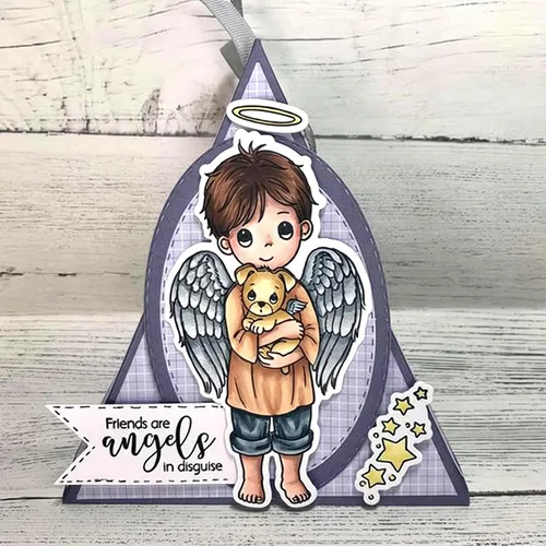 Miniatura 4 de Juego de sellos y troqueles transparentes de ángel para hacer tarjetas, plantillas de corte para álbumes de recortes, álbum de fotos, papel