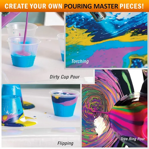 Miniatura 5 de Pouring Masters - Acrílico metálico dorado de 24 quilates - Listo para verter - Pintura para verter - A base de agua premezclada de 32 onzas