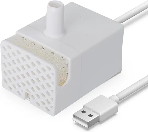 Miniatura 12 de oneisall Fuente de agua para gatos de acero inoxidable, fuentes de agua de 2 litros para gatos en interiores con bomba silenciosa y 3 filtros