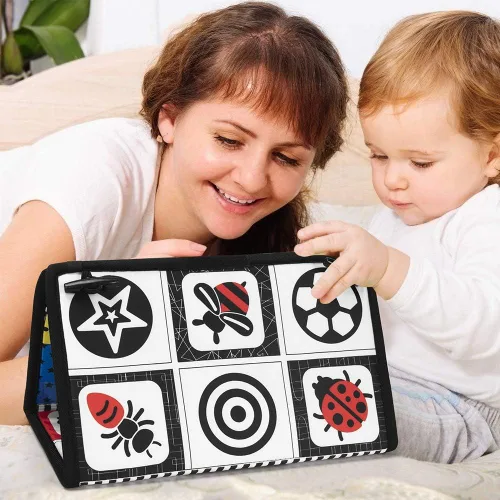 Miniatura 7 de teytoy Juguetes de espejo para bebé con mordedores, doble color blanco y negro, de alto contraste, juguetes de 0 a 6 meses, juguetes de desarrollo