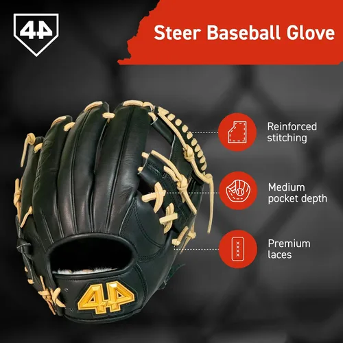 Miniatura 2 de 44 Pro Steer - Guante de béisbol para campo interior, guante de campo, construcción de cuero de primera calidad para adultos y jóvenes, 12 pulgadas