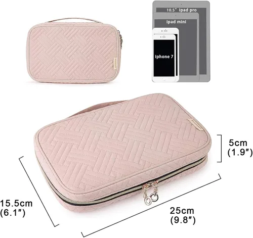 Miniatura 6 de BAGSMART Estuche organizador de joyería, de viaje para collar, aretes, anillos, brazalete