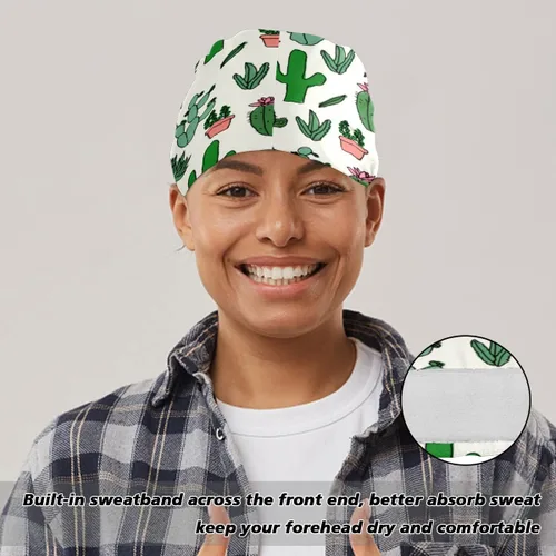 Miniatura 4 de MUKJHOI Gorras de trabajo ajustables con estampado colorido y lazo para la parte trasera, sombreros con botones