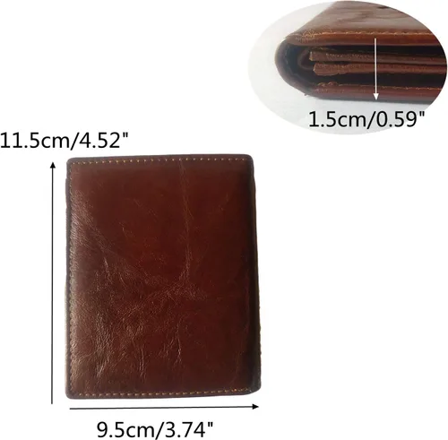 Miniatura 62 de Hombres Cool Eagle Wolf Caballo Totem Cuero Vaca Vertical Cartera Cremallera Multi-tarjeta Titular, Tótem de caballo, Minimalista
