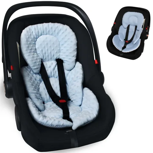 Miniatura 10 de Inserto para asiento de automóvil infantil, cojín reversible 2 en 1 para asiento de automóvil para recién nacido, soporte para la cabeza y el Negro