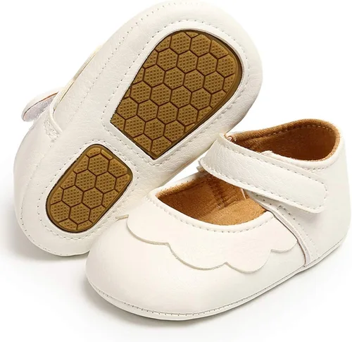 LAFEGEN Zapatos planos Mary Jane para bebés y niñas con Bownot, suela suave, suela suave, piel sintética, recién nacidos, para primeros pasos,