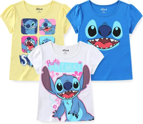 Miniatura 20 de Disney Lilo and Stitch - Paquete de 3 camisetas de manga corta para niñas pequeñas a grandes