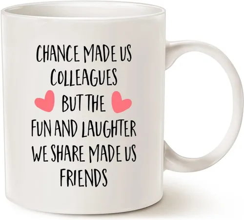 MAUAG Regalos para compañeros de trabajo para mujeres y hombres – Chance Made Us Colleagues – Taza de café de 11 onzas para compañeros de trabajo,