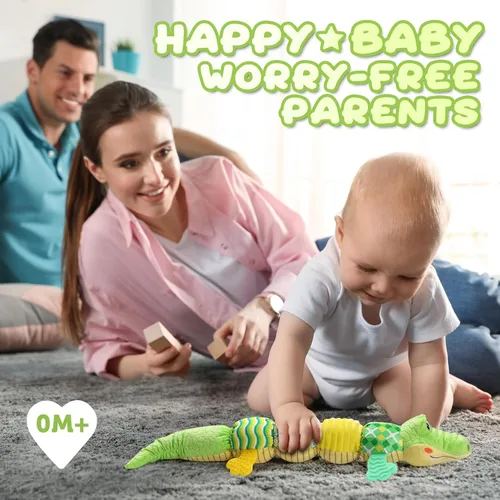 Miniatura 6 de Awotoy Juguetes para bebés de 0 a 12 meses, animales de peluche musicales, juguete suave de actividad con arrugado multisensorial, sonajero