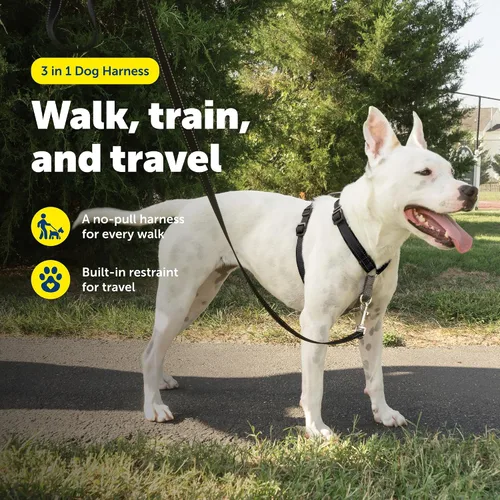 Miniatura 2 de PetSafe Arnés 3 en 1 – Cómodo arnés de pecho Easy-Walk para perro con accesorio de correa frontal para reducir tirones, ahogamiento y arcadas – Negro