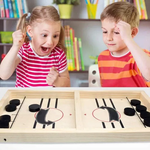 Miniatura 2 de moopok - juego de discos de eslinga rápida, juego de juegos de eslinga, juego de mesa 2 en 1, juego de hockey sobre hielo, juegos de mesa ganadores