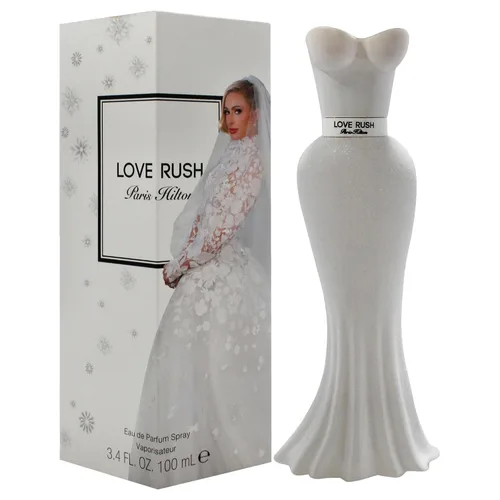 Paris Hilton Love Rush Eau de Parfum - Perfume en aerosol para mujer, fragancia floral, notas de bergamota italiana, gardenia, sándalo y vainilla,