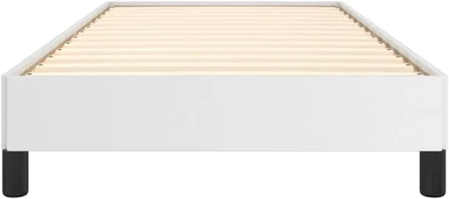 Miniatura 6 de Marco de cama blanco de 39.4 x 74.8 pulgadas, doble piel sintética (colchón no incluido), peso: 39.24 libras (U)