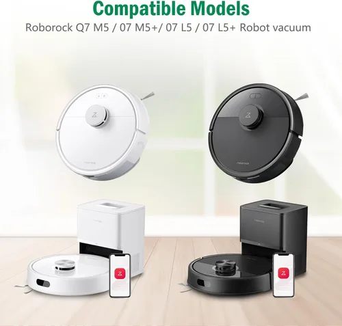 Miniatura 2 de Piezas de repuesto para Roborock Q7 M5/Q7 M5+/Q7 L5/Q7 L5+, 1 cepillo principal, 4 cepillos laterales, 4 filtros Hepa, 4 almohadillas de trapeador