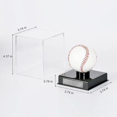 Miniatura 3 de Estuche de exhibición de béisbol, estuche de soporte de béisbol con grabado, recuerda tu béisbol especial, caja de almacenamiento de béisbol Estilo C