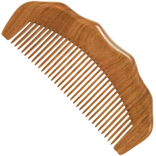 Miniatura 9 de Peine de madera con dientes anchos, peine para el cabello para mujeres, masaje del cuero cabelludo y distribuye aceites