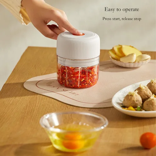 Miniatura 5 de Picadora de ajo eléctrica, picadora de verduras portátil, trituradora de ajo y picadora de cebolla, procesador de alimentos inalámbrico