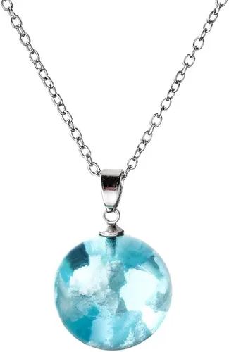 Lroxiy Collares para mujeres y niñas, diseño creativo de girasol copo de nieve azul cielo hoja colgante cadena de San Valentín regalos joyería