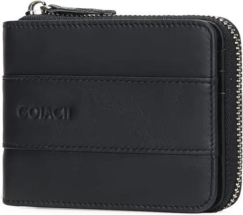 Miniatura 9 de Carteras GOIACII para hombres de cuero genuino con bolsillo frontal RFID con cierre de cremallera Bifold con tarjetero RFID, Zip Around, Bifold