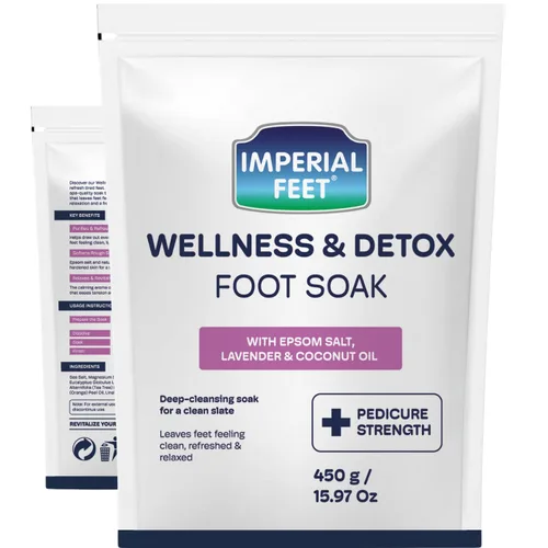 Miniatura 10 de Imperial Feet Epsom Salt Foot Soak (grado pedico): reparación de uñas de los pies, pie de atleta de hongos, suaviza callos, pies cansados