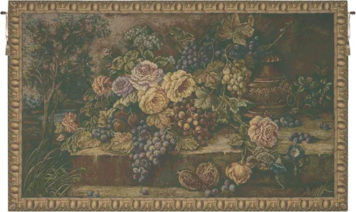 Miniatura 26 de Charlotte Home Furnishings - Tapiz italiano rojo con uvas para colgar en la pared, 39 x 26 pulgadas, algodón/viscosa/poliéster