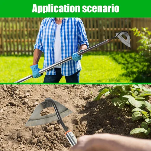 Miniatura 5 de Hoe - Herramienta de jardín, azada hueca endurecida de acero, azada de acción resistente con mango ajustable de 55 pulgadas, azada de hula de jardín