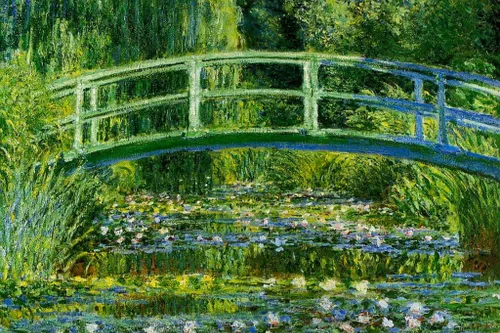 Miniatura 2 de Claude Monet laminado de nenúfares y puente japonés impresionista, arte de pared de paisaje natural, póster de borrado en seco, arte de pared de 12