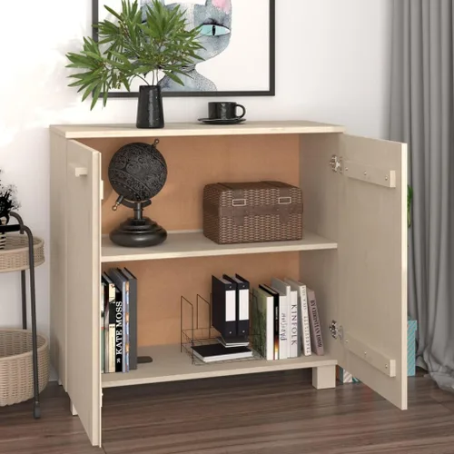 Miniatura 8 de Aparador marrón miel 33.5"x13.8"x31.5" madera maciza pino