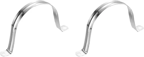 Miniatura 24 de uxcell 6 correas rígidas de tubo, 4.331 in (4.33 pulgadas) 201 de acero inoxidable 201 con 2 agujeros en forma de U, abrazaderas de tubo para fijar