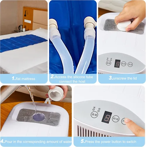 Miniatura 6 de Buhelyc Colchón de hielo, cubrecolchón refrescante, sistema de sueño más fresco, sistema de acondicionamiento de cama de refrigeración, silencioso