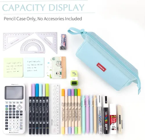 Miniatura 5 de CICIMELON Estuche para lápices de gran capacidad, bolsa para lápices, para la escuela, adolescente, niña, niño, hombres y mujeres Azul