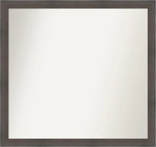 Miniatura 135 de Amanti Art Espejo de pared personalizado no biselado (24 x 27 pulgadas), marco estrecho de nogal chipre - varios tamaños personalizados - Espejo