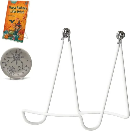 Miniatura 13 de KINGDOM SOLUTIONS Made in USA Paquete de 12 caballetes ajustables de metal negro – Soporte para libros – Soporte de placa resistente para arte