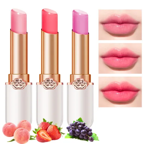BINGBRUSH Lápiz labial que cambia de color melocotón, hidratante de larga duración para el cuidado de los labios, bálsamo labial mágico, brillo de
