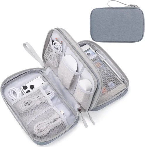 Miniatura 46 de FYY Organizador para accesorios electrónicos, para viajes, para cables, celular y cargadores, estuche portátil, impermeable, doble capa, bolsa