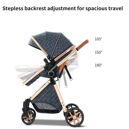 Miniatura 5 de Cochecito de bebé 2 en 1 reversible portátil estándar, cochecito convertible plegable para bebé, carriola para recién nacidos, capazo plegable de 2