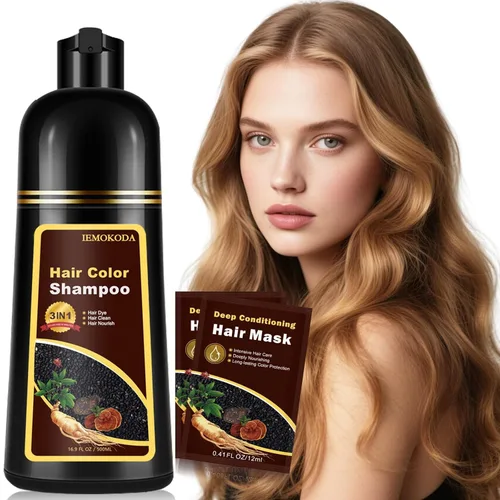 Miniatura 10 de Fedulili Champú instantáneo de tinte de cabello castaño para cabello gris 3 en 1, champú de color natural para mujeres y hombres, tinte de cabello