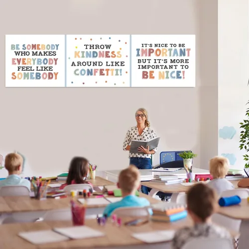 Miniatura 2 de Andaz Press Cartel grande de 13 x 48 pulgadas para aula con texto en inglés «Kindness Growth Mindset» para profesores, tablón de anuncios, Carteles