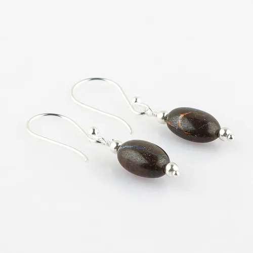 Miniatura 45 de Aretes de aro de cristal afganita natural Piedras afganas de alto grado Aretes chapados en plata Gota lisa Joyas de piedras preciosas hechas