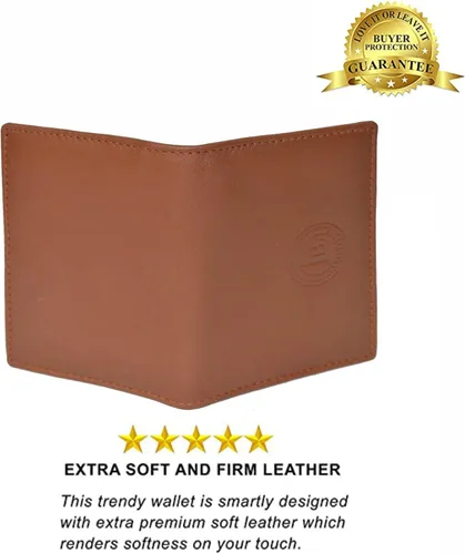 Miniatura 24 de Leatherboss - Cartera delgada y plegable de piel auténtica Soporte para tarjeta de crédito, débito, identificación Compacta y elegante