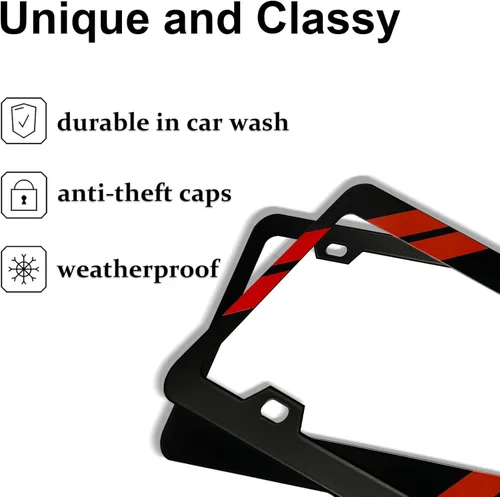 Miniatura 4 de Placa de matrícula para Dodge Marco de Placa Premium de Acero Negro Compatible con Todas las Vehículos Cubierta de Etiqueta de Placa de Matrícula