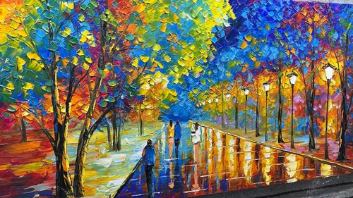 Miniatura 9 de Tyed Art - Pinturas al óleo de 24 x 48 pulgadas sobre lienzo, arte 100% pintado a mano, obra de arte contemporánea, obra de arte abstracta, arte
